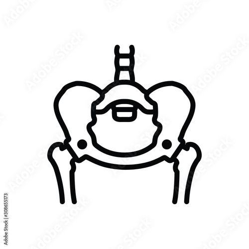Black line icon for hip 