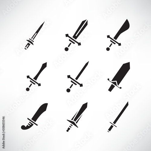 sword and rapier icons set