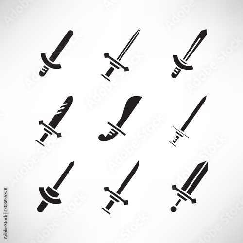 sword and rapier icons set