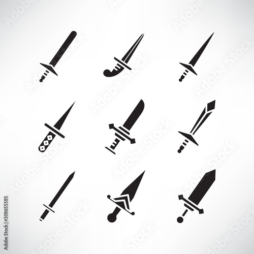 sword and rapier icons set