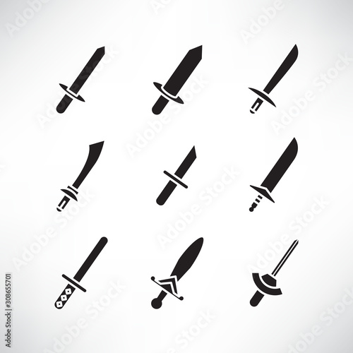 sword and rapier icons set