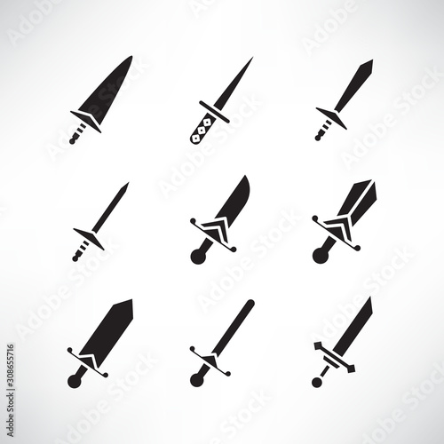 sword and rapier icons set