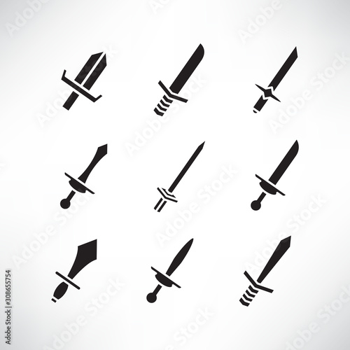 sword and rapier icons set
