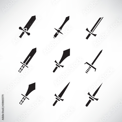 sword and rapier icons set