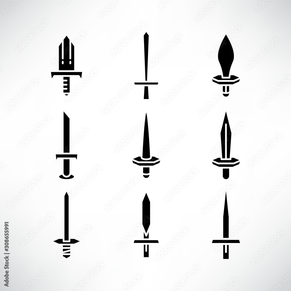 sword and rapier icons set sword and rapier icons set