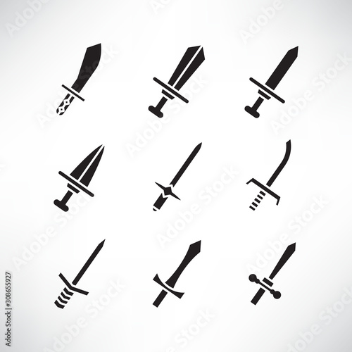sword and rapier icons set
