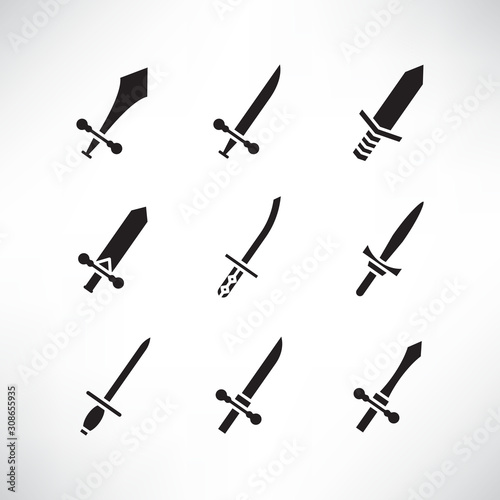 sword and rapier icons set