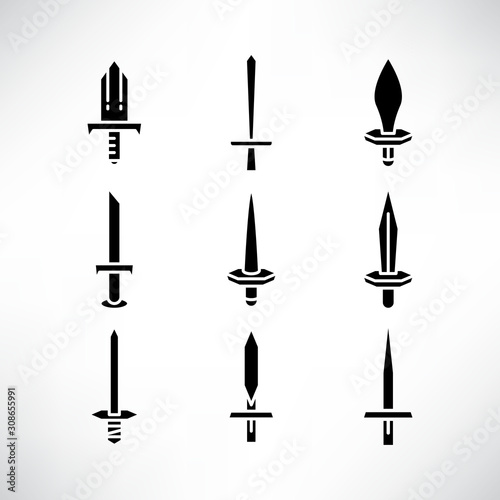 sword and rapier icons set