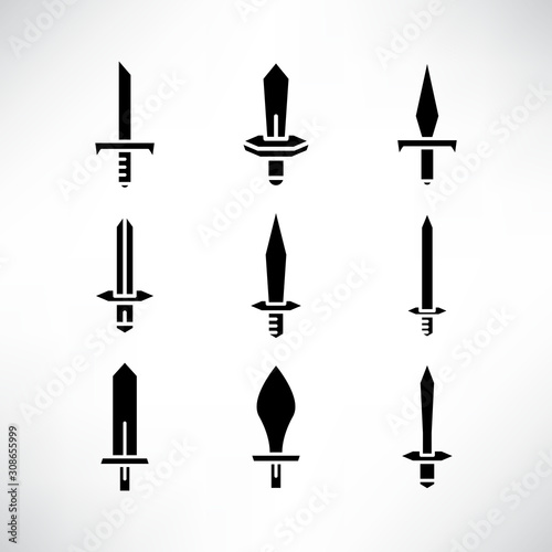 sword and rapier icons set