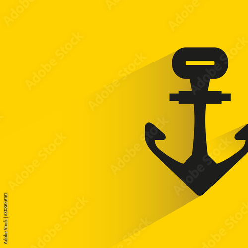 anchor with drop shadow in yellow background