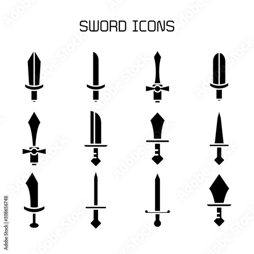 sword and rapier icons set