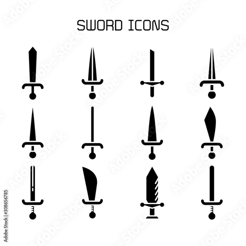 sword and rapier icons set
