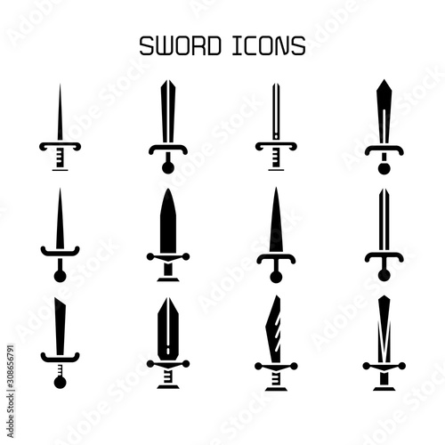 sword and rapier icons set