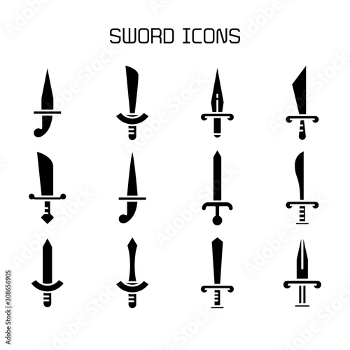 sword and rapier icons set