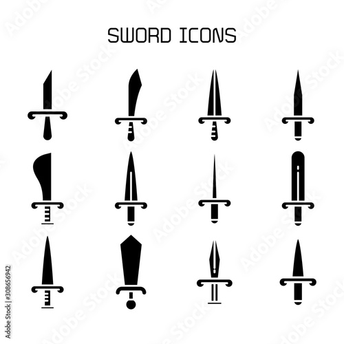 sword and rapier icons set