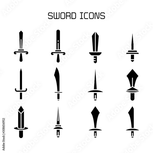 sword and rapier icons set