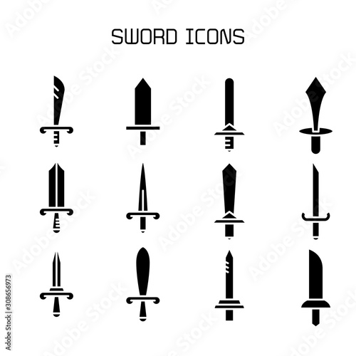 sword and rapier icons set