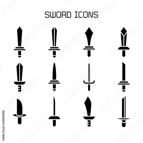 sword and rapier icons set