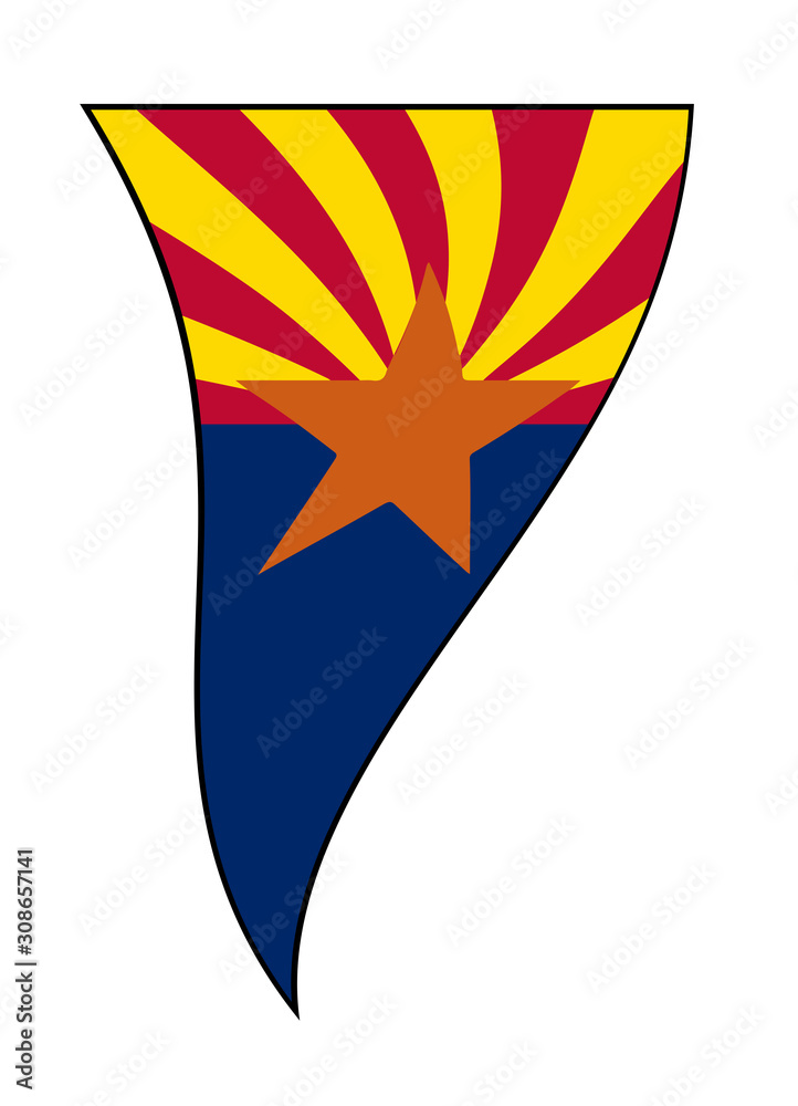 Arizona State Flag As Waving Bunting Triangle Arizona State Flag As Waving Bunting Triangle