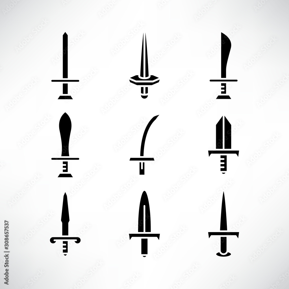 sword and rapier icons set sword and rapier icons set