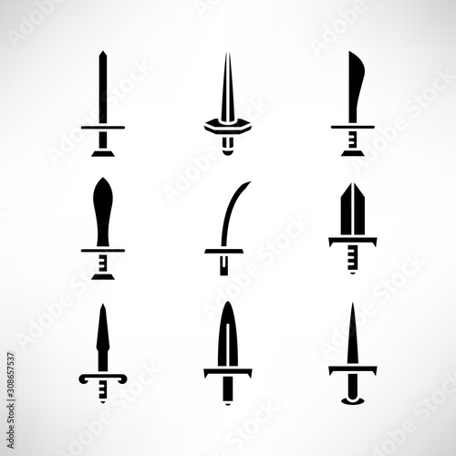 sword and rapier icons set
