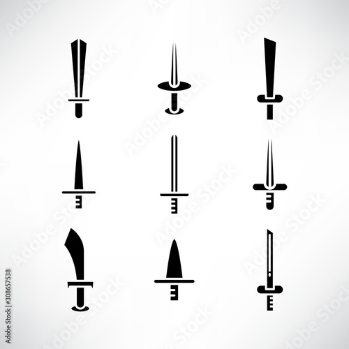 sword and rapier icons set