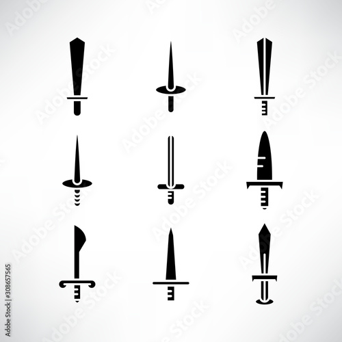 sword and rapier icons set