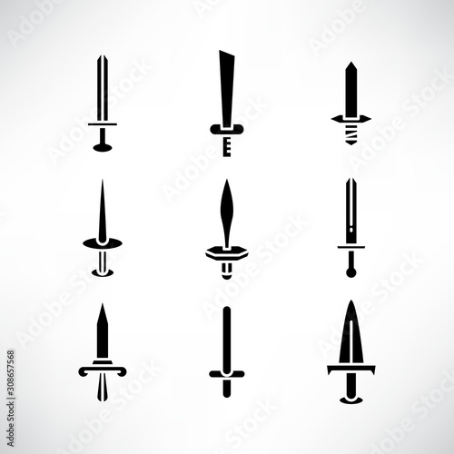 sword and rapier icons set