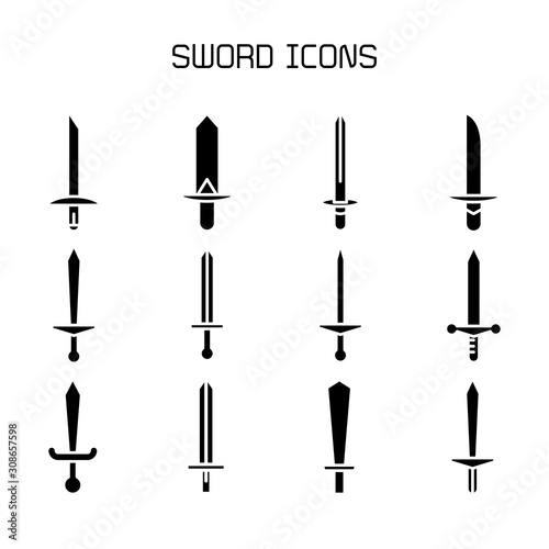 sword and rapier icons set