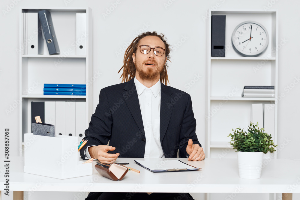 businesswoman working in office