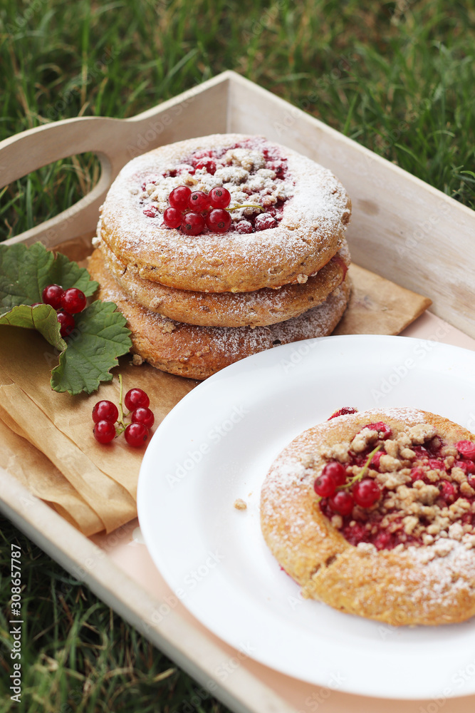 Fresh baked homemade red currant mini pies Fresh baked homemade red currant mini pies