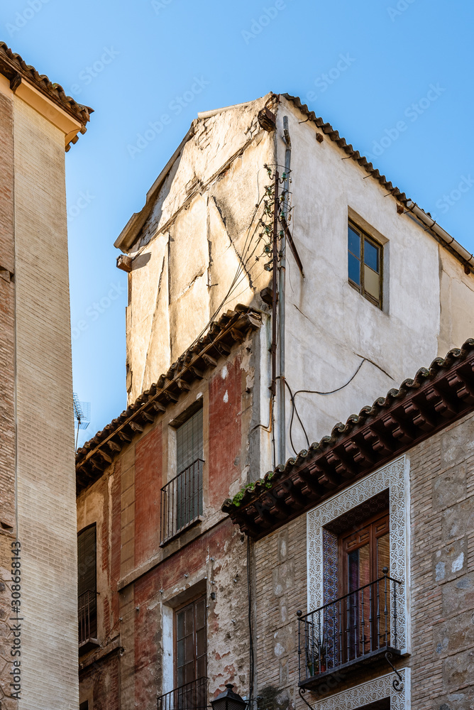 Old houses in the jewish quarter of Toledo, Spain