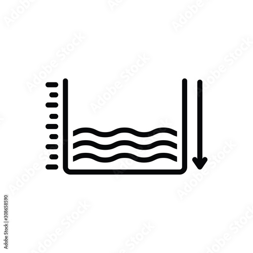 Black line icon for fewer 