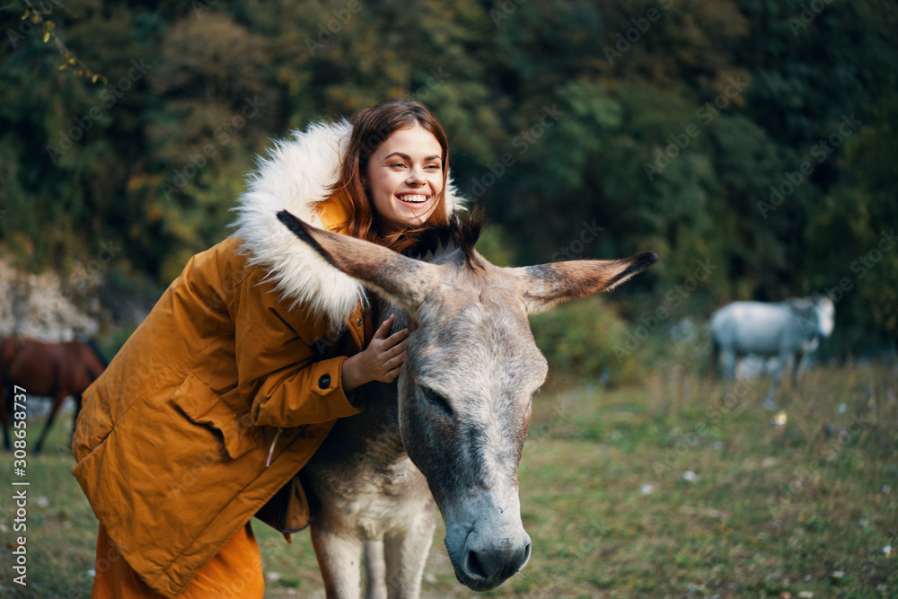 Fototapeta premium girl with horse