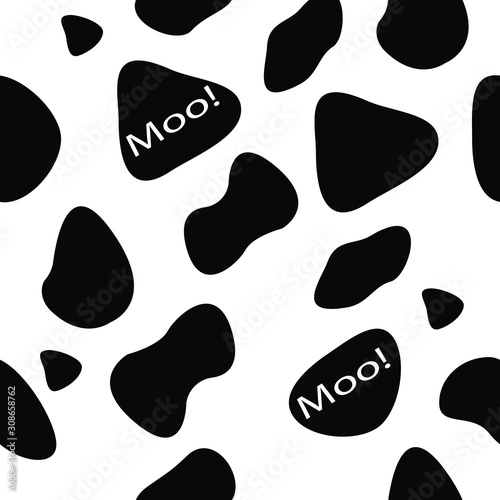 Cow. The skin of a cow. Texture. Spot. Drawn by hand. Vector illustration for design.