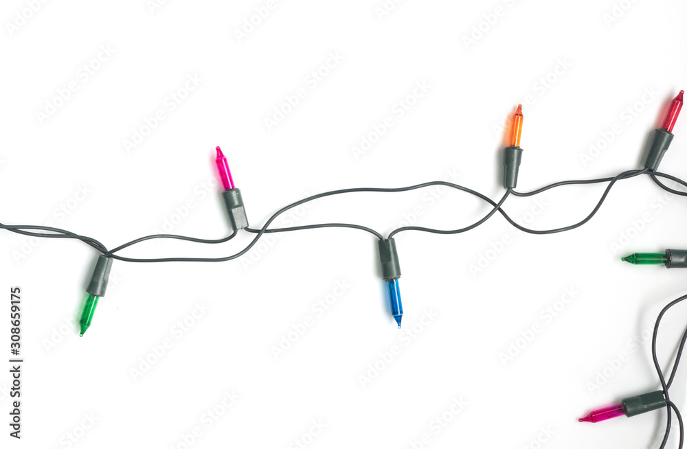 Christmas lights isolated on white background Christmas lights isolated on white background