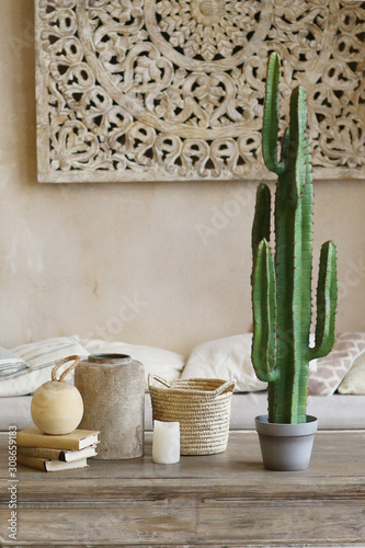 dining room interior designed in oriental east style