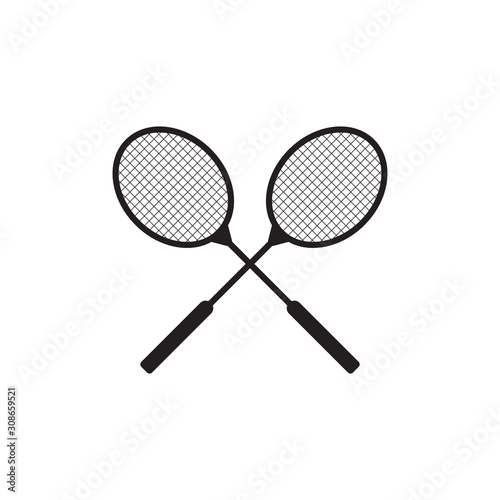 Racket badminton icon design template vector isolated