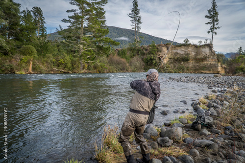 Fly fishing trout photo