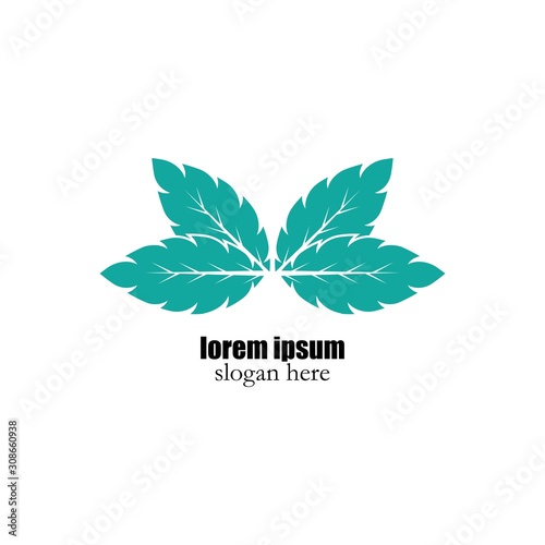 Mint leaves flat vector color icon