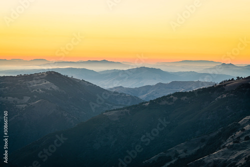 Sunset over California Hills