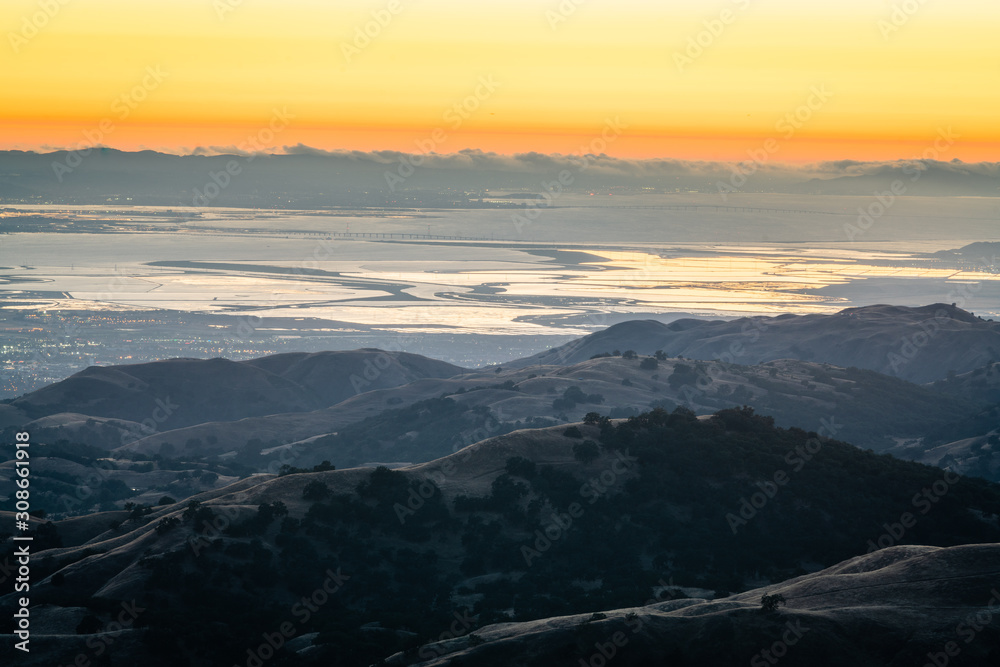 Sunset over California Hills