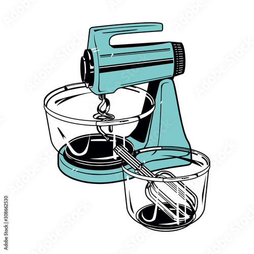 Mixer kitchen icon. Simple illustration of mixer kitchen vector icon for web