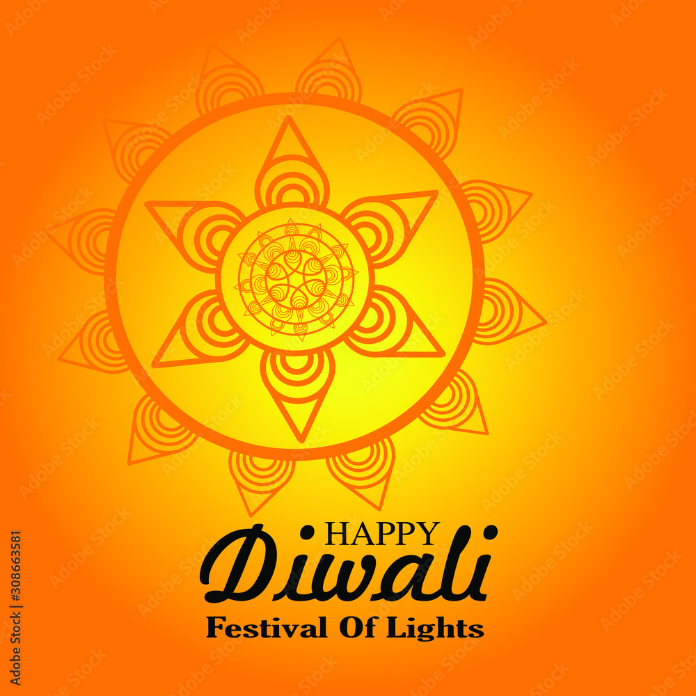 The happy diwali festival of lights poster design wallpaper Stock Vector |  Adobe Stock