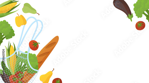Vegetarian food flat vector illustration