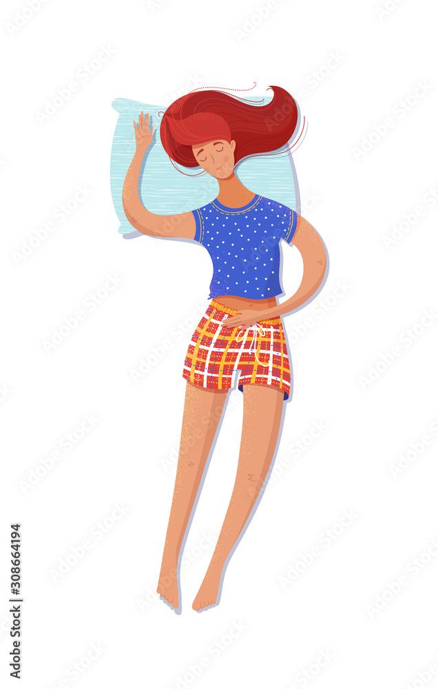 Woman sleeping on her back vector illustration Woman sleeping on her back vector illustration