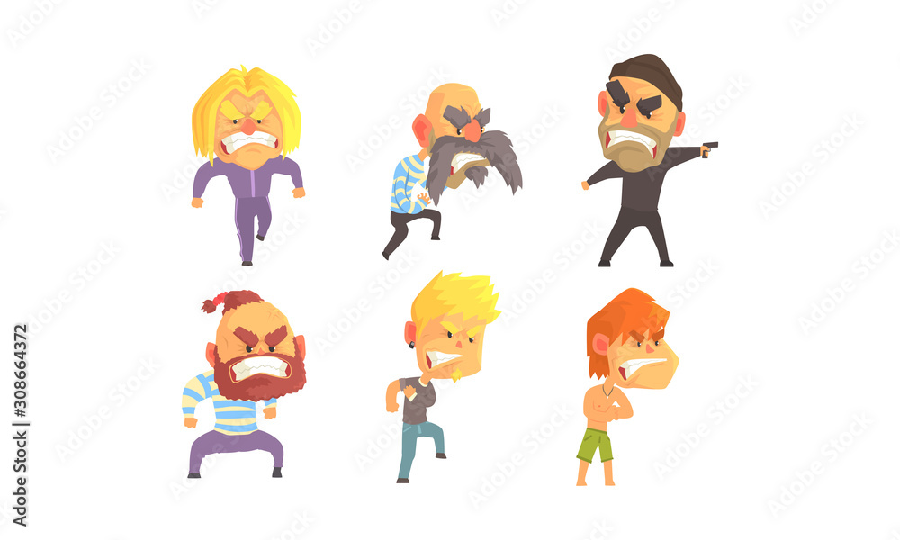 Angry and Exasperated Men Shouting Vector Set Angry and Exasperated Men Shouting Vector Set