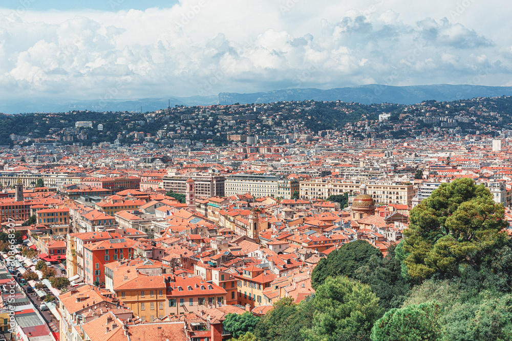 Top view of the old town of Nice