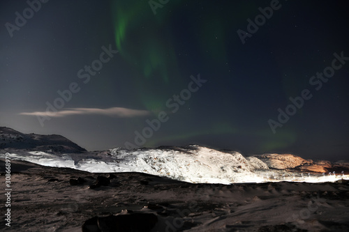 polar lights in the polar night in the Russian Arctic © константин константи