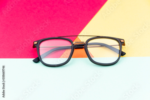Cool and creative Eyeglasses with colorful background